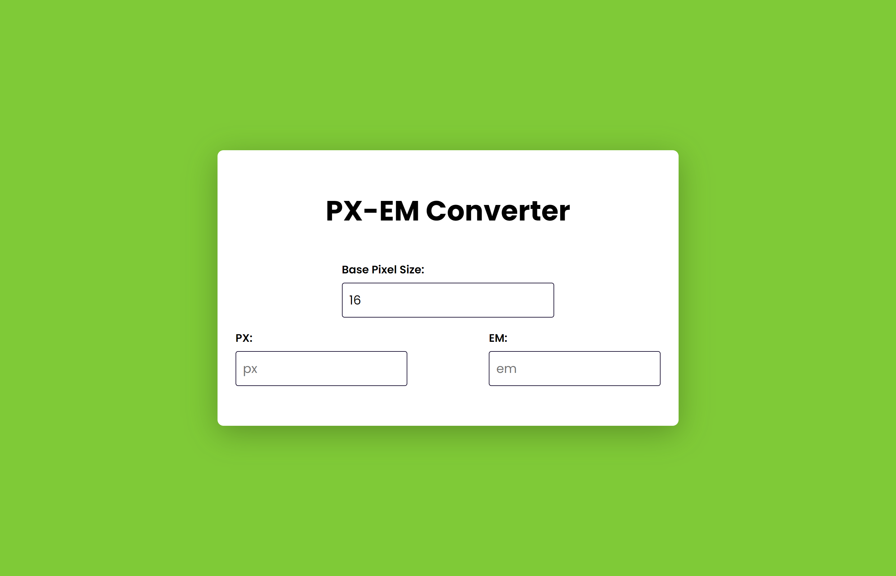 Pixel to em Converter