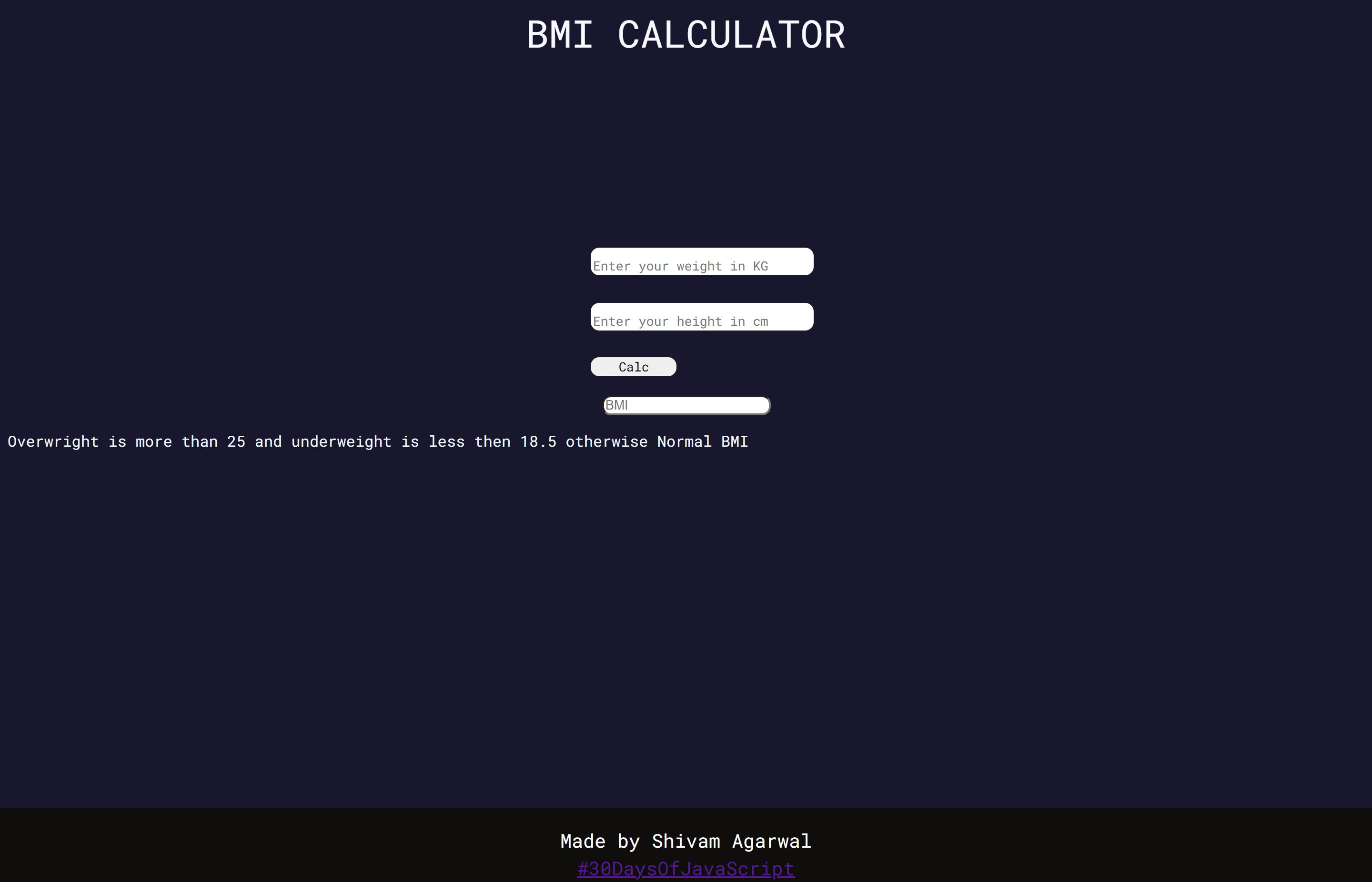 BMI Calculator