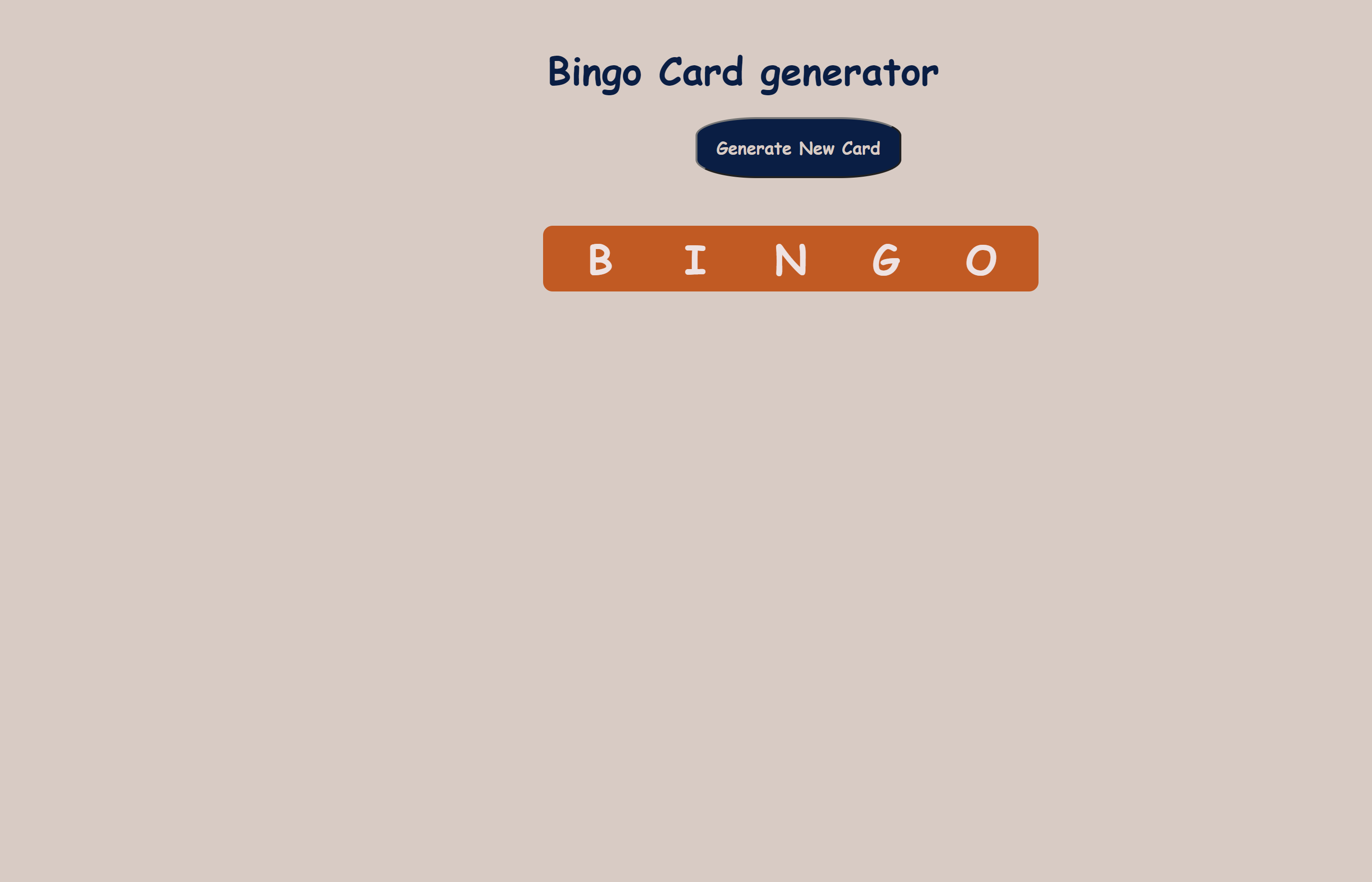 Bingo Card Generator
