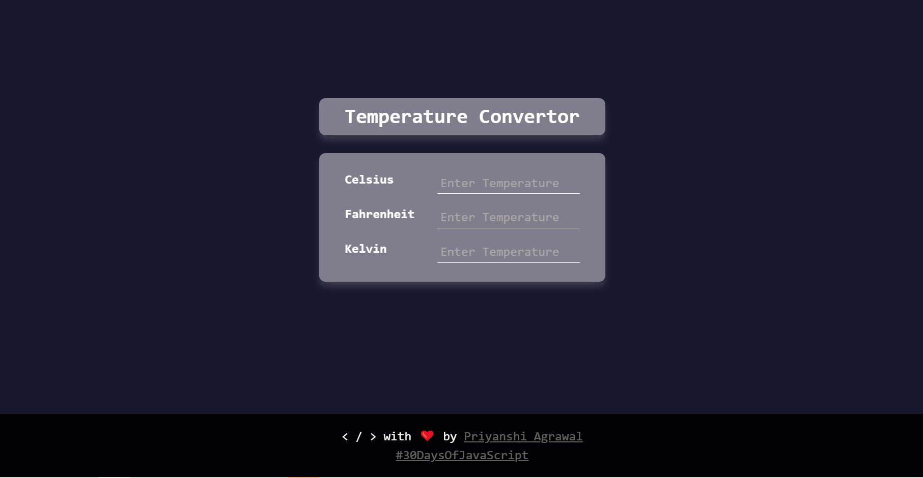Temperature Convertor