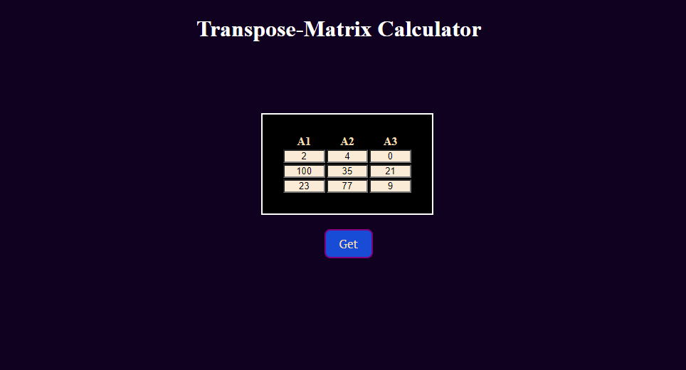 Transpose Matrix Calculator